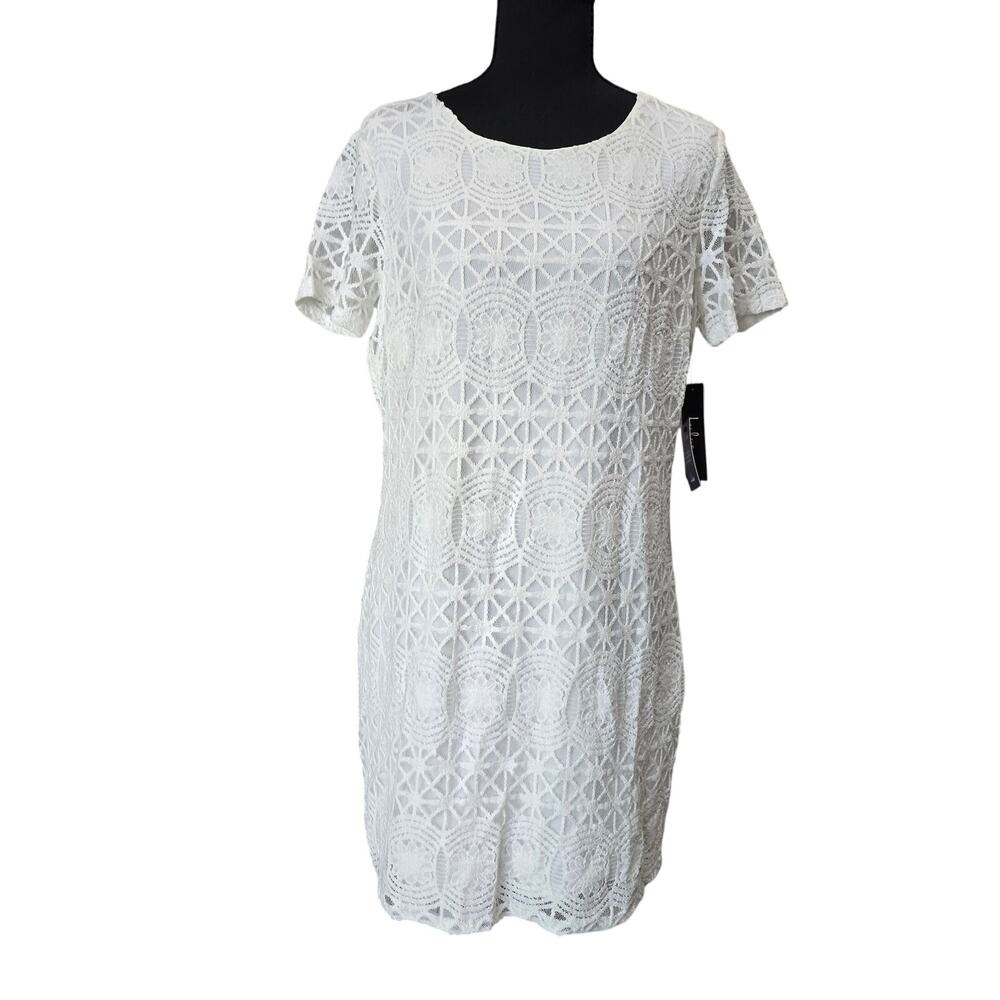 Lulu's Love You for Eternity Ivory Lace Mini Dress Sz M - Picture 3 of 9